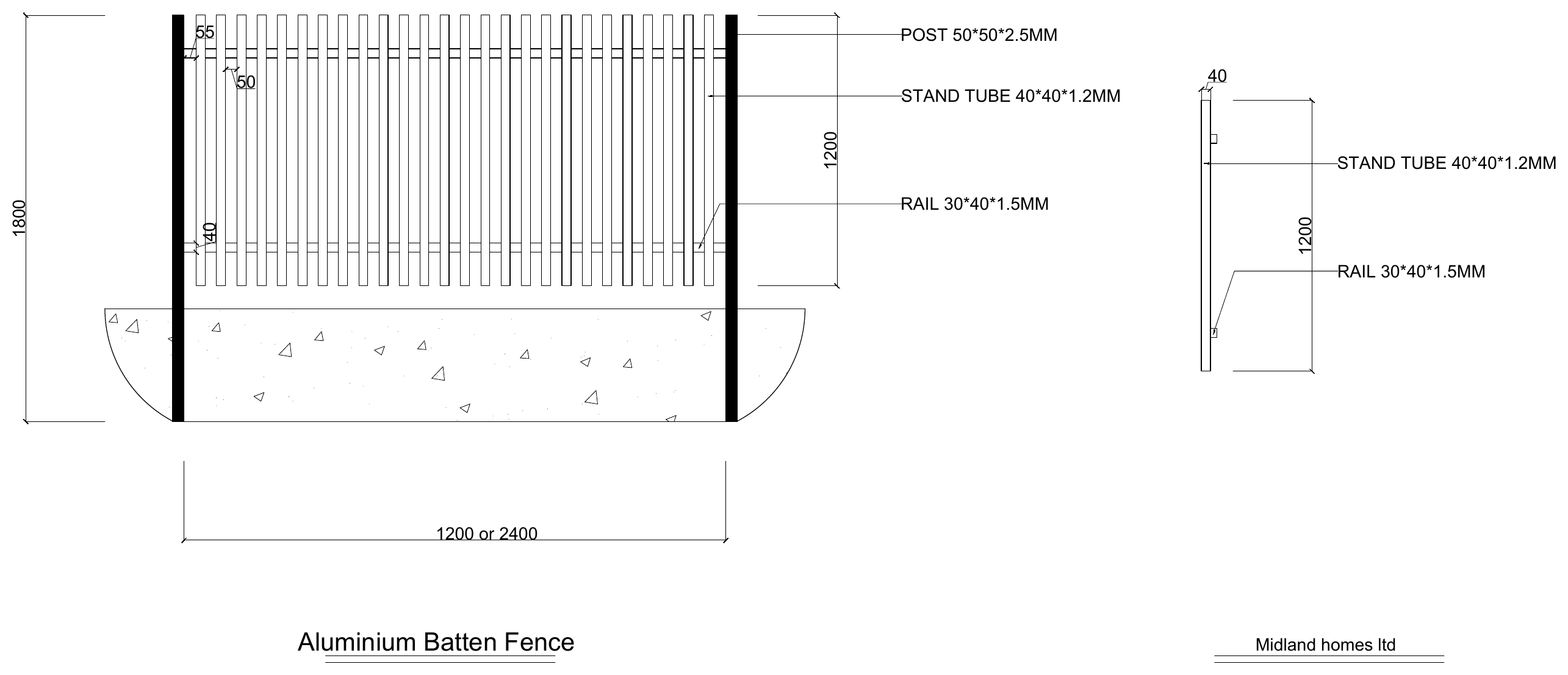 Aluminium Batten Fence